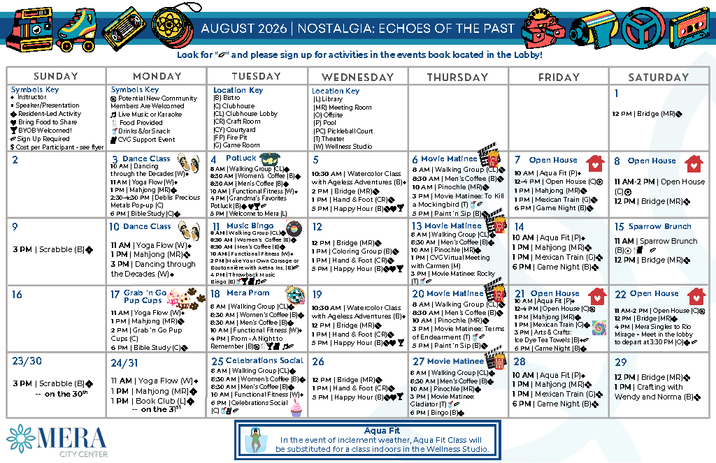 August Event Calendar