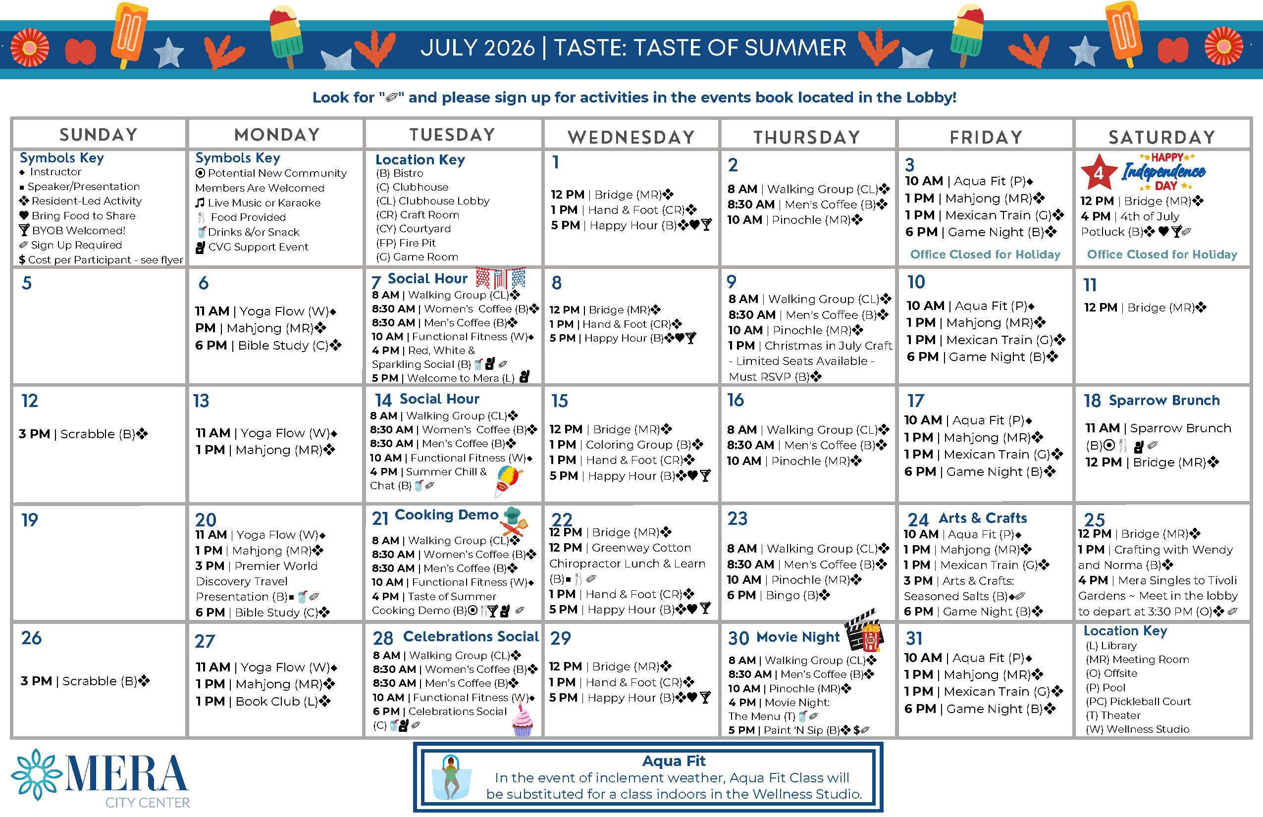 July Event Calendar