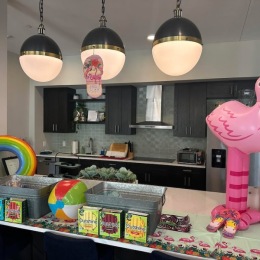 a spacious kitchen with cold pops